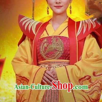 Chinese Ancient Sui Dynasty Queen Embroidered Replica Costume for Women