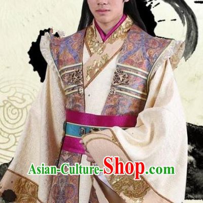 Chinese Ancient Tang Dynasty Four Prince Li Tai Embroidered Replica Costume for Men