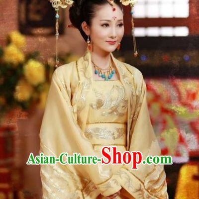 Chinese Ancient Tang Dynasty Empress Wang of Li Zhi Embroidered Replica Costume for Women