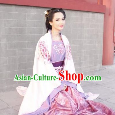 Chinese Ancient Tang Dynasty Empress Wang of Li Zhi Embroidered Hanfu Dress Replica Costume for Women