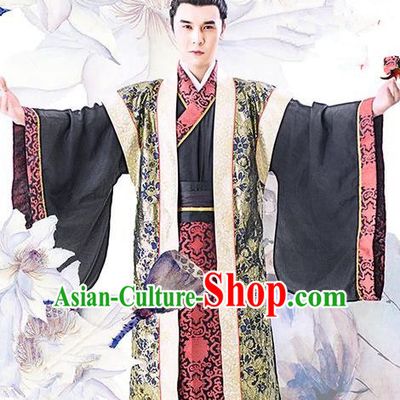 Chinese Ancient Tang Dynasty Royal Prince Shou Li Mao Embroidered Replica Costume for Men