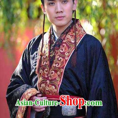 Chinese Ancient Tang Dynasty Royal Highness Shou Li Mao Embroidered Replica Costume for Men