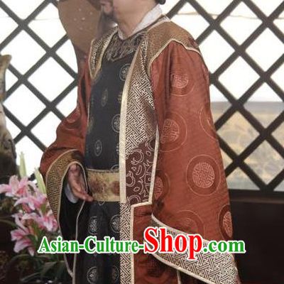 Chinese Ancient Sui Dynasty Royal Highness Li Zhenzong Embroidered Replica Costume for Men