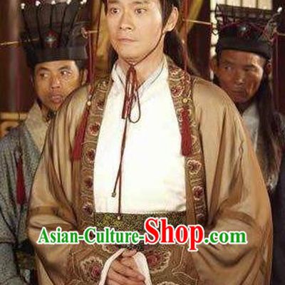 Chinese Ancient Tang Dynasty Minister Lou Shide Replica Costume for Men