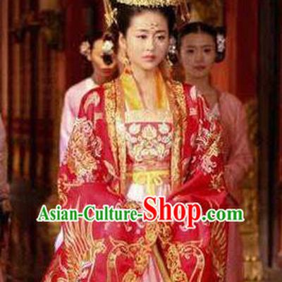 Chinese Ancient Tang Dynasty Princess Yifang Wedding Dress Embroidered Replica Costume for Women