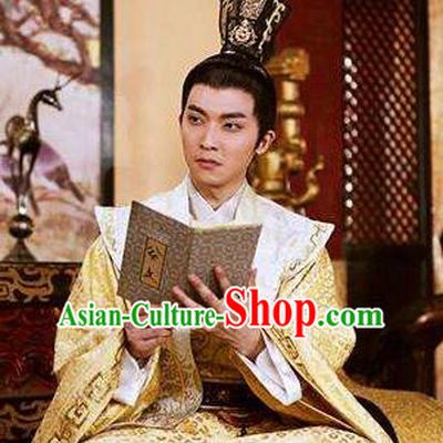 Chinese Ancient Tang Dynasty Crown Prince Li Chongjun Embroidered Replica Costume for Men