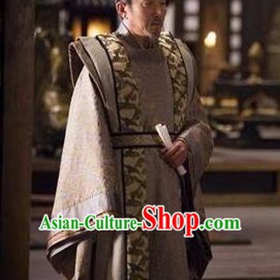 Chinese Ancient Tang Dynasty Prime Minister Pei Ji Replica Costume for Men
