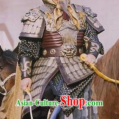 Chinese Ancient Tang Dynasty Emperor Li Longji Replica Costume Helmet and Armour for Men