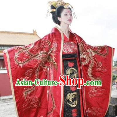 Chinese Ancient Tang Dynasty Imperial Empress Wang of Li Zhi Dress Embroidered Replica Costume for Women