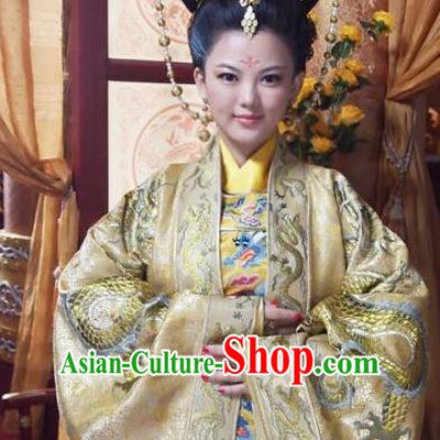 Chinese Ancient Tang Dynasty Imperial Empress Wu Zetian Dress Embroidered Replica Costume for Women