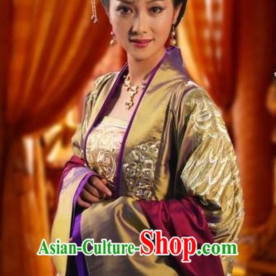 Chinese Ancient Tang Dynasty Empress Wei Hanfu Dress Embroidered Replica Costume for Women