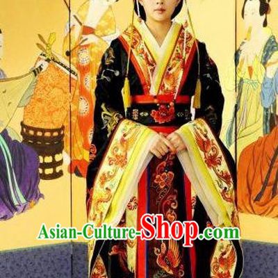 Chinese Ancient Tang Dynasty Imperial Consort Yang Hanfu Dress Embroidered Replica Costume for Women