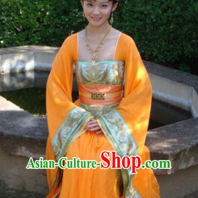 Chinese Ancient Tang Dynasty Princess Yuzhen Hanfu Dress Embroidered Replica Costume for Women