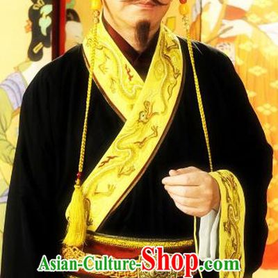 Chinese Ancient Tang Dynasty Emperor Xuanzong Li Longji Replica Costume and Headpiece Complete Set for Men