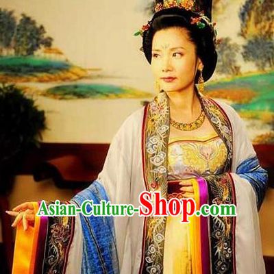 Chinese Ancient Tang Dynasty Imperial Consort Wuhui Hanfu Dress Embroidered Replica Costume for Women