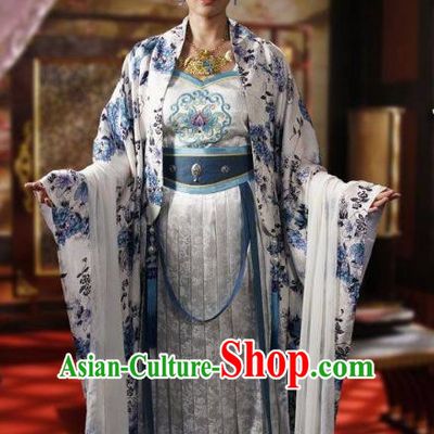 Ancient Chinese Tang Dynasty Princess Taiping Embroidered Dress Replica Costume for Women