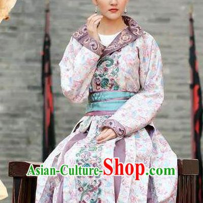 Traditional Chinese Ancient Tang Dynasty Palace Lady Shangguan WanEr Embroidered Replica Costume for Women