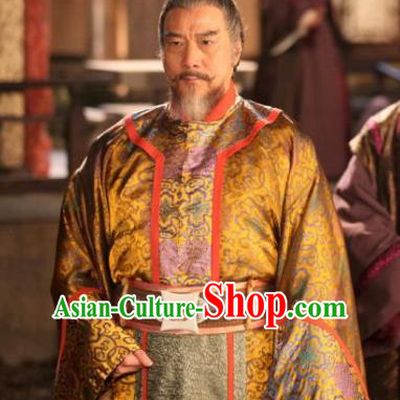 Chinese Ancient Tang Dynasty Prime Minister Duan Tao Embroidered Replica Costume for Men