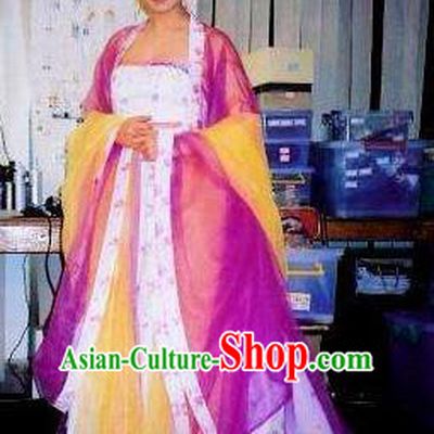Chinese Ancient Tang Dynasty Imperial Consort Wu Meiniang Hanfu Dress Embroidered Replica Costume for Women