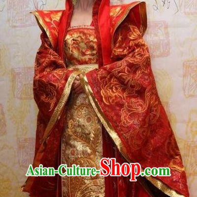 Traditional Chinese Ancient Tang Dynasty Imperial Concubine Embroidered Wedding Dress Replica Costume for Women