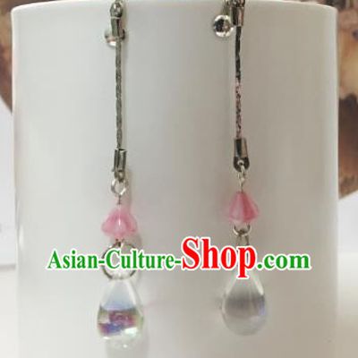 Traditional Chinese Ancient Jewelry Accessories Tassel Earrings Crystal Eardrop for Women