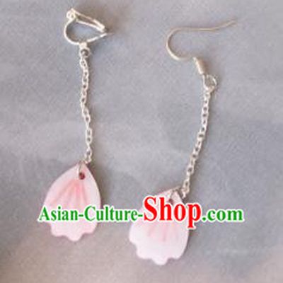 Traditional Chinese Ancient Jewelry Accessories Pink Shell Earrings Eardrop for Women