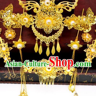 Traditional Chinese Ancient Hair Accessories Phoenix Coronet Hanfu Hairpins for Women
