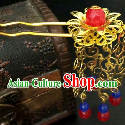 Traditional Chinese Ancient Wedding Hair Accessories Golden Hairpins for Women