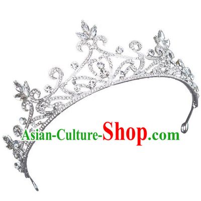 Handmade Bride Wedding Hair Accessories Princess Crystal Royal Crown for Women