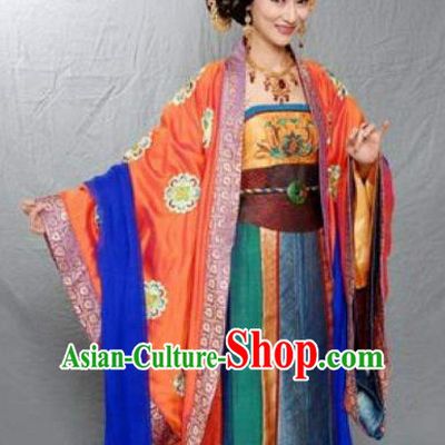 Traditional Chinese Tang Dynasty Imperial Consort Wei of Li Shimin Embroidered Replica Costume for Women
