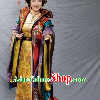 Traditional Chinese Tang Dynasty Empress Dowager Embroidered Dress Replica Costume for Women