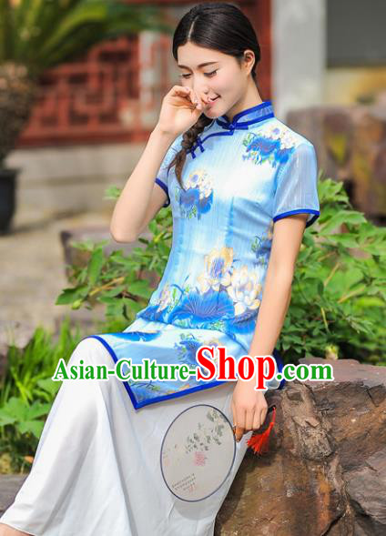 Traditional Ancient Chinese Young Women Cheongsam Dress Republic of China Tangsuit Stand Collar Blouse Dress Tang Suit Clothing Traditional Ancient Chinese Young Women Cheongsam Dress Republic of China Tangsuit Stand Collar Blouse Dress Tang Suit Clothing
