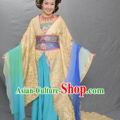 Chinese Ancient Tang Dynasty Imperial Concubine Xian Embroidered Replica Costume for Women