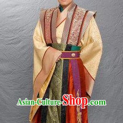 Chinese Ancient Emperor Wuzong of Tang Dynasty Li Chan Replica Costume for Men