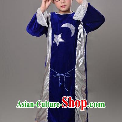 Top Grade Children Stage Performance Costume, Professional Halloween Cosplay Sorcerer Clothing for Kids