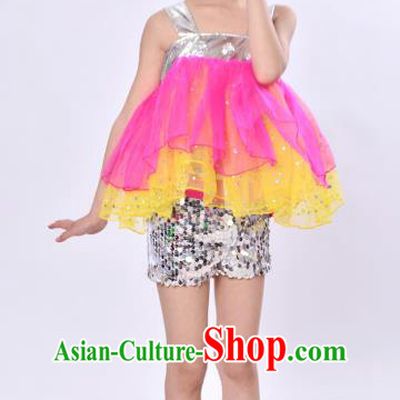 Traditional Chinese Modern Dance Costume Opening Dance Uniforms for Kids