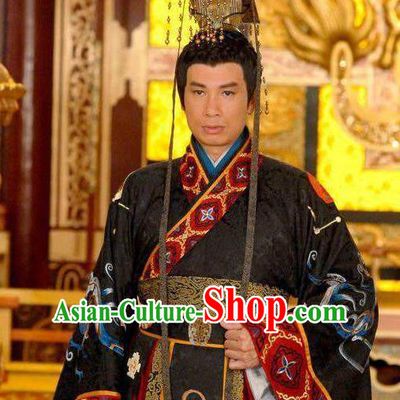 Traditional Chinese Ancient Majesty Costume Tang Dynasty Emperor Li Chen Replica Costume for Men