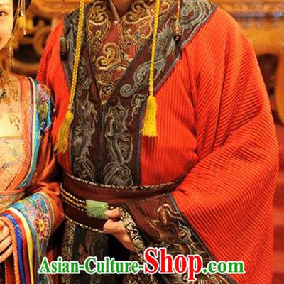 Traditional Chinese Ancient Monarch Costume Tang Dynasty Emperor Li Heng Replica Costume for Men