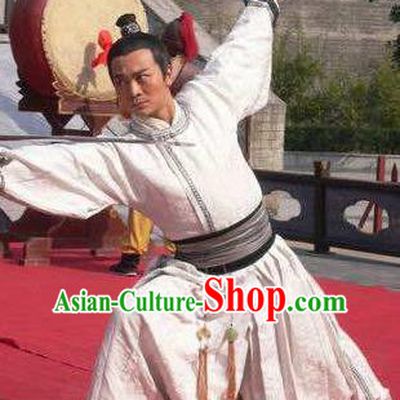 Traditional Chinese Ancient Tang Dynasty Swordsman General Xue Rengui Replica Costume for Men