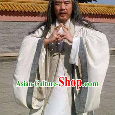 Chinese Ancient Tang Dynasty Taoist Priest Warlock Yuan Tiangang Replica Costume for Men