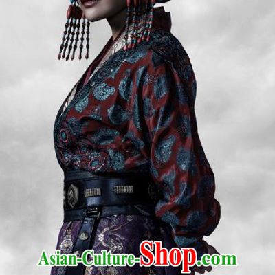 Traditional Chinese Ancient Yuan Dynasty Empress of Kublai Khan Replica Costume for Women