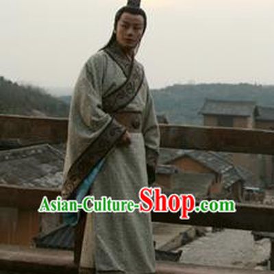 Chinese Ancient Han Dynasty Minister Replica Costume for Men
