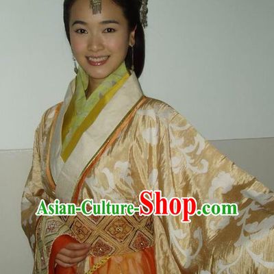 Traditional Ancient Chinese Han Dynasty Dowager Xin Zhui Hanfu Dress Replica Costume for Women