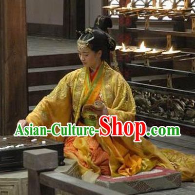 Traditional Ancient Chinese Han Dynasty Prime Minister Dowager Xin Zhui Hanfu Dress Replica Costume for Women