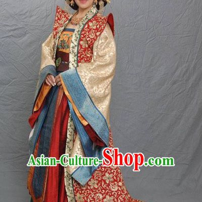 Chinese Tang Dynasty Dowager Concubine Zheng Embroidered Hanfu Dress Ancient Queen Mother Replica Costume for Women