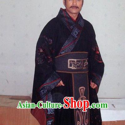 Chinese Ancient Han Dynasty Emperor Gaozu Liu Bang Replica Costume Embroidered Imperial Robe for Men