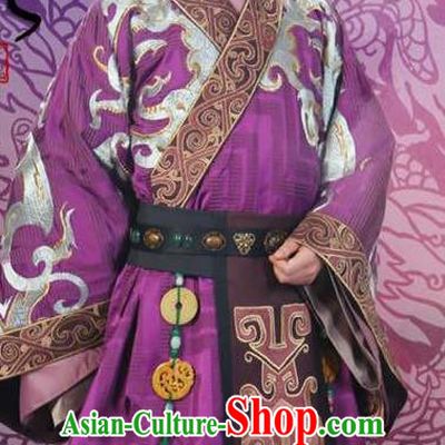 Chinese Ancient Emperor Zhao of Han Dynasty Liu Fuling Replica Costume Embroidered Imperial Robe for Men