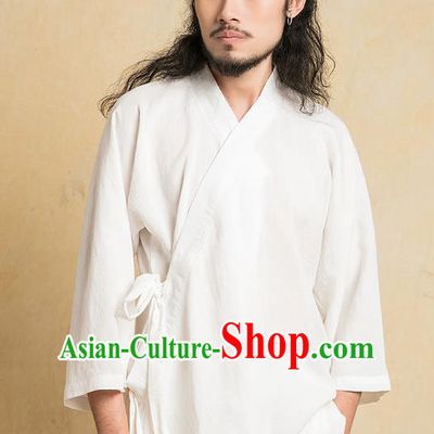 Chinese Kung Fu White Costume Martial Arts Training Clothing Gongfu Wushu Tang SuitsTai Chi Suits for Men