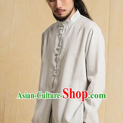 Chinese Kung Fu Costume Martial Arts Training Grey Suits Gongfu Wushu Tang SuitsTai Chi Clothing for Men