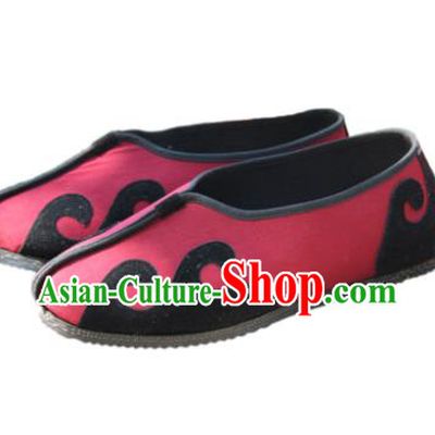 Chinese Traditional Handmade Tai Chi Red Cloth Shoes Martial Arts Shoes Kung Fu Shoes for Men